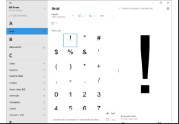 Character Map UWP - main-screen