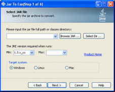 Jar2Exe screenshot 1