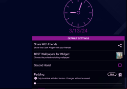Neon Clock Widget - settings