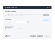 Norton Power Eraser - settings