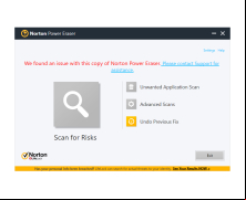 Norton Power Eraser - main-screen