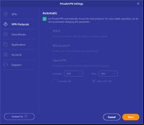 PrivadoVPN - protocols