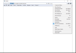 Safari - menu