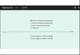 Talking Clock - settings