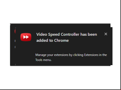 Video Speed Controller - installed