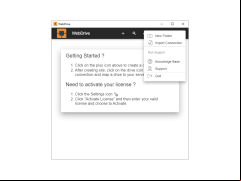 WebDrive - menu