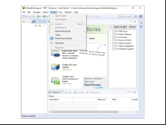 Zend Studio - project-menu